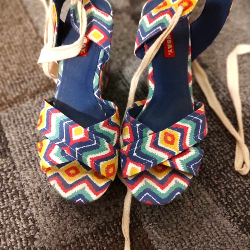 Rainbow colored cotton Espadrilles